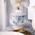 Rosdorf Park Flowers Porcelain Tea Set, Tea Cup & Saucer Set, Service For 6,Wedding Teapot Sugar Bowl Cream Pitcher | 7.7 H in | Wayfair