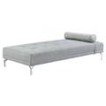 Hokku Designs Dexmoor Upholstered Chaise Lounge, Sofa Bed, Daybed Velvet/Metal in Gray | 21 H x 34 W x 74 D in | Wayfair