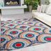 Blue Rectangle 4' x 6' Area Rug - Bungalow Rose Moria Abstract Machine Tufted Polypropylene Indoor/Outdoor Area Rug in 72.0 x 48.0 x 0.28 D | Wayfair