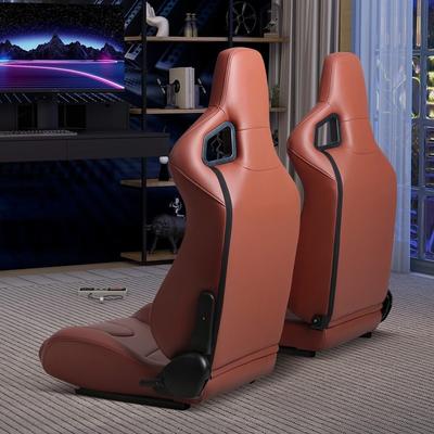 2-Piece Ergonomic Racing Simulator Game Seats w/ Adjustable Double Slides