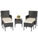 Gymax 5PCS Outdoor Rattan Wicker Sofa Set Patio Conversation Set w/ 2