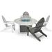 Vail 48" Two-Tone Fire Pit Table, Round Top with Four Balboa Chairs