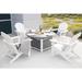 Vail 48" Two-Tone Fire Pit Table, Round Top with Four Hampton Chairs