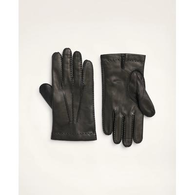 Brooks Brothers Men's Lambskin Gloves with Cashmere Lining | Black | Size Medium