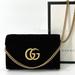 Gucci Bags | New Gucci Gg Marmont Matelass Black Velvet Wallet On Chain / Crossbody Bag | Color: Black/Gold | Size: Os