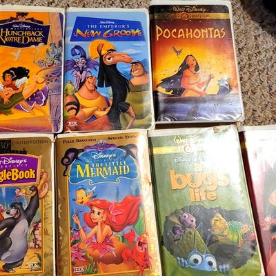 Disney Media | 8 Disney Vhs Movies Pocahontas, Little Mermaid, Lot | Color: Blue | Size: Os