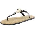 Michael Kors Shoes | New Michael Kors Black Jelly And Gold Mk Logo Charm Cork Footbed | Color: Black/Gold | Size: 6