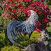 Rosalind Wheeler Aurelien Rooster Decoration "Brooks" Statue Metal in Black/Blue/Red | 28 H x 23.5 W x 11 D in | Wayfair