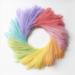 The Holiday Aisle® Ansuma 20 Inch Artificial Colorful Rainbow Feather Wreath Silky Touch for Party Wall Windows Decor Feather | Wayfair