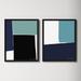 AllModern Blocks Series 4 & 5 by Abstract Lab - 2 Piece Single Picture Frame Print Set Paper in Black/Blue/Green | 20 H x 16 W x 1.25 D in | Wayfair