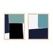AllModern Blocks Series 4 & 5 by Abstract Lab - 2 Piece Single Picture Frame Print Set Paper in Black/Blue/Green | 20 H x 16 W x 1.25 D in | Wayfair