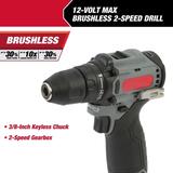 12V Max Lithium-Ion Cordless Brushless 2-Speed 3/8-inch Drill Driver