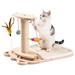 Cat Toy 1-Layer Turntable Cat Ball Toy,Cat Scratching Post with Mat