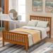 Rustic style Pine Wood Platform Bed with Vintage Headboard and Footboard, Solid Wood Slats Support, Twin Size