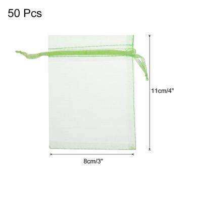 50pcs Organza Bags Drawstring Favor Pouches Sheer Mesh Bag for Gift