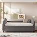 Full Daybed with Twin Size Trundle, Feature a Backrest and Two Armrests