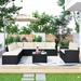 Oaks Aura 9-piece Outdoor Patio Large Wicker Sofa Set, Rattan Sofa set for Garden, Backyard, Porch and Poolside