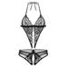 Lingerie for Women Women s Deep V-Neck Halter Bodysuit