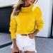 Aayomet Womens Sweatshirt Crewneck Sweatshirts for Women Oversized Sweaters Long Sleeve Shirts Tunic Tops for Leggings Yellow M