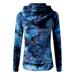 wendunide coats for women Women Fashion Casual Tie-Dyed Print Zipper Long Sleeve Pocket Loose Coat Womens Fleece Jackets Blue XL