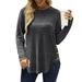 Womens Long Sleeve Tops Ladies Side Buttons Sweatshirts Casual Tunic Tops