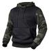 Wendunide 2024 Clearance Sales Hoodies for Men Men s Autumn&Winter Camouflage Stitching Long Sleeved Casual Hooded Sweater Mens Hoodless Sweatshirt Black XL