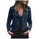 VEKDONE 2024 Clearance Womens Leather Jacket Motorcycle Faux Leather Jacket Long Sleeve Cropped Slim Jacket Zip-Up PU Jacket Moto Biker Coat