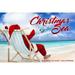 Balboa Island California Christmas by the Sea Santa on the Beach Sentiment (12x18 Wall Art Poster Room Decor)