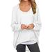 iOPQO Pullover Sweater For Women Womens Batwing Sleeve Pullover Tops Off Shoulder Loose Oversized Baggy Sweater Shirts Casual T Shirt Blouses White + XXL