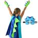 Kids Halloween Costume Dinosaur Cape with Eye-Mask Cloak Witch Wizard Costume Cape Children Magician Dress up Outfit