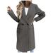 Dtydtpe 2024 Clearance Sales Winter Coats for Women 2024 New Solid Woolen Coat with Stand-Up Collar Coat Womens Long Sleeve Tops