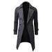 wendunide hoodies for men Winter Men Slim Stylish Trench Coat Double Long Jacket Coat Mens Fleece Jackets Gray L