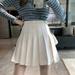 PIKADINGNIS Pink White Pleated Skirt Women Summer Fashion High Waist Mini Skirts Woman Korean Preppy Style Short A-line Skirt