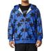 Canrulo Men Casual Oversized Sweatshirts Long Sleeve Fashion Star Print Hooded Full Zip Up Grunge Outerwear Top Blue L