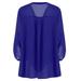 Dtydtpe 2024 Clearance Sales Fall Outfits for Women Plus Size V-Neck Adjustable Sleeve Chiffon Solid Blouse Top Shirt Plus Size Tops for Women