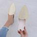 adviicd Dance Shoes For Women White Flip Flops Women Casual Women s Non Mesh Flowers Slip Solid Color Slip On Thick Sole Breathable Work Single Shoes Gold 5.5