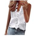 Tops for Women Dressy Yoga Shirts for Women T-Shirt Casual Women s Solid Top Dressy Print V-Neck Summer Ruffle Sleeveless Women s Blouse Womens Winter Long Sleeve Shirts Dress Women