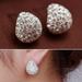 Naierhg 1 Pair Women Crescent Moon Shining Rhinestone Stud Earrings for Daily Life
