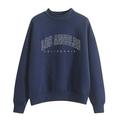 GWAABD Plain Crewneck Autumn Winter O Neck Solid Color Prints Long Sleeve Pullover Sweatshirt