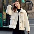 PIKADINGNIS Winter New Lamb Wool Coat for Women Korean Turndown Collar Cashmere Jacket Female Loose Thick Warm Casual Overcoat