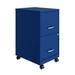 Pemberly Row 18 2-Drawer Metal Mobile Smart Vertical File Cabinet in Blue