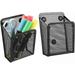 Magnetic Pencil Holder Metal Mesh Pen Holder Desk Organizer 2 Compartments for Office School Home Supplies or Accessories