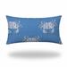 HomeRoots 410483 24 x 4 x 12 in. Blue & White Crab Zippered Coastal Lumbar Indoor & Outdoor Pillow