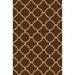 Anti-Bacterial Rubber Back AREA RUGS Non-Skid/Slip 3x5 Floor Rug | Brown Moroccan Trellis Indoor/Outdoor Thin Low Profile Living Room Kitchen Hallways Home Decorative Traditional Rug