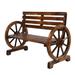 Rustic Wagon Wheel Bench: Perfect for Gardens Porches and Patios