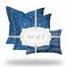 HomeRoots 20 x 20 x 12 in. Blue & White Blown Seam Coastal Throw Indoor & Outdoor Pillow - Set of 3