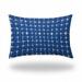 HomeRoots 410118 18 x 4 x 12 in. Blue & White Zippered Gingham Lumbar Indoor & Outdoor Pillow
