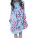 URMAGIC 4-13T Girls Long Sleeve Floral Pleated Swing Dresses Crewneck Casual Boho A-Line Maxi Party Dress with Pocket
