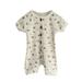 ZIZOCWA Baby Boy Bubble Romper Baby Boy Clothes Auntie Baby Girls Boys Floral Cotton Summer Short Sleeve Romper Jumpsuit Clothes Khaki Khaki73