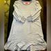 Kate Spade Dresses | Kate Spade Grey & White Striped Cotton Princess 3/4 Sleeve Dress W/ Flutter Hem | Color: Gray/White | Size: L